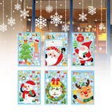 Maxbell 6Pcs Christmas Window Clings Santa Claus Stickers for Home Ornament Style A
