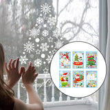 Maxbell 6Pcs Christmas Window Clings Santa Claus Stickers for Home Ornament Style B