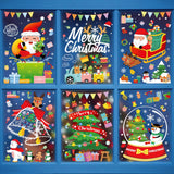 Maxbell 6Pcs Christmas Window Clings Santa Claus Stickers for Home Ornament Style B