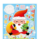 Maxbell 6Pcs Christmas Window Clings Santa Claus Stickers for Home Ornament Style B