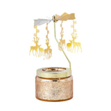 Maxbell Elegant Rotating Candlestick Tealight Holder for Fireplace Home Decoration Elk Aureate