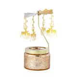 Maxbell Elegant Rotating Candlestick Tealight Holder for Fireplace Home Decoration Elk Aureate