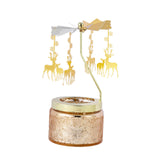 Maxbell Elegant Rotating Candlestick Tealight Holder for Fireplace Home Decoration Elk Aureate