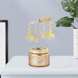 Maxbell Elegant Rotating Candlestick Tealight Holder for Fireplace Home Decoration Elk Aureate