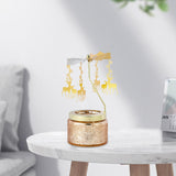 Maxbell Elegant Rotating Candlestick Tealight Holder for Fireplace Home Decoration Elk Aureate