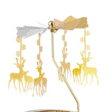 Maxbell Elegant Rotating Candlestick Tealight Holder for Fireplace Home Decoration Elk Aureate