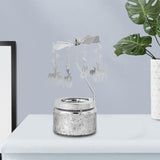 Maxbell Elegant Rotating Candlestick Tealight Holder for Fireplace Home Decoration Elk Argent