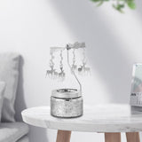 Maxbell Elegant Rotating Candlestick Tealight Holder for Fireplace Home Decoration Elk Argent