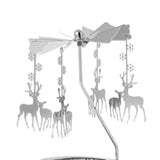 Maxbell Elegant Rotating Candlestick Tealight Holder for Fireplace Home Decoration Elk Argent