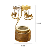 Maxbell Elegant Rotating Candlestick Tealight Holder for Fireplace Home Decoration Horse