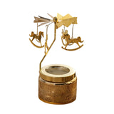 Maxbell Elegant Rotating Candlestick Tealight Holder for Fireplace Home Decoration Horse