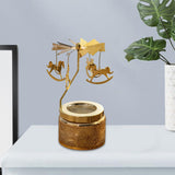 Maxbell Elegant Rotating Candlestick Tealight Holder for Fireplace Home Decoration Horse