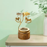 Maxbell Elegant Rotating Candlestick Tealight Holder for Fireplace Home Decoration Horse