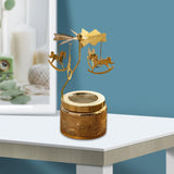 Maxbell Elegant Rotating Candlestick Tealight Holder for Fireplace Home Decoration Horse