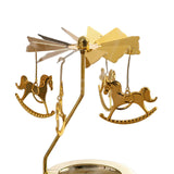 Maxbell Elegant Rotating Candlestick Tealight Holder for Fireplace Home Decoration Horse
