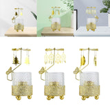 Maxbell Metal Rotating Candlestick Tealight Holder for Festival Fireplace Decor Christmas Tree