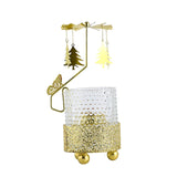 Maxbell Metal Rotating Candlestick Tealight Holder for Festival Fireplace Decor Christmas Tree