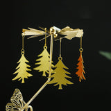 Maxbell Metal Rotating Candlestick Tealight Holder for Festival Fireplace Decor Christmas Tree