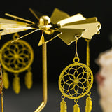 Maxbell Metal Rotating Candlestick Tealight Holder for Festival Fireplace Decor Christmas Tree