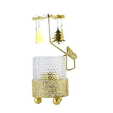 Maxbell Metal Rotating Candlestick Tealight Holder for Festival Fireplace Decor Christmas Tree