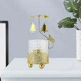 Maxbell Metal Rotating Candlestick Tealight Holder for Festival Fireplace Decor Christmas Tree