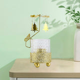 Maxbell Metal Rotating Candlestick Tealight Holder for Festival Fireplace Decor Christmas Tree