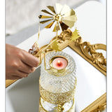 Maxbell Metal Rotating Candlestick Tealight Holder for Festival Fireplace Decor Christmas Tree