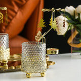 Maxbell Metal Rotating Candlestick Tealight Holder for Festival Fireplace Decor Christmas Tree