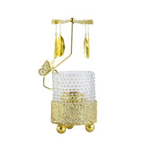 Maxbell Metal Rotating Candlestick Tealight Holder for Festival Fireplace Decor Leaves