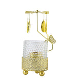 Maxbell Metal Rotating Candlestick Tealight Holder for Festival Fireplace Decor Leaves