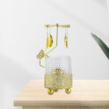 Maxbell Metal Rotating Candlestick Tealight Holder for Festival Fireplace Decor Leaves