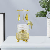 Maxbell Metal Rotating Candlestick Tealight Holder for Festival Fireplace Decor Leaves