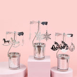 Maxbell Romantic Rotating Candle Holder Candlestick for Home Ornament Horse