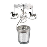 Maxbell Romantic Rotating Candle Holder Candlestick for Home Ornament Horse