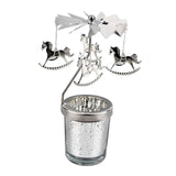 Maxbell Romantic Rotating Candle Holder Candlestick for Home Ornament Horse