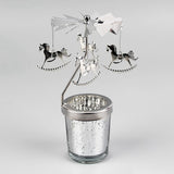 Maxbell Romantic Rotating Candle Holder Candlestick for Home Ornament Horse