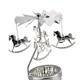 Maxbell Romantic Rotating Candle Holder Candlestick for Home Ornament Horse