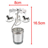 Maxbell Romantic Rotating Candle Holder Candlestick for Home Ornament Horse