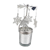 Maxbell Romantic Rotating Candle Holder Candlestick for Home Ornament Snowflake