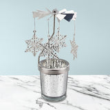 Maxbell Romantic Rotating Candle Holder Candlestick for Home Ornament Snowflake