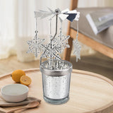 Maxbell Romantic Rotating Candle Holder Candlestick for Home Ornament Snowflake