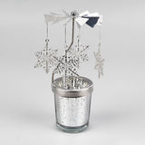 Maxbell Romantic Rotating Candle Holder Candlestick for Home Ornament Snowflake