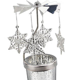 Maxbell Romantic Rotating Candle Holder Candlestick for Home Ornament Snowflake