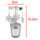 Maxbell Romantic Rotating Candle Holder Candlestick for Home Ornament Snowflake