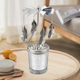 Maxbell Romantic Rotating Candle Holder Candlestick for Home Ornament Leaves
