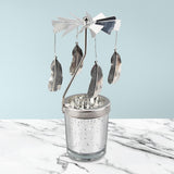 Maxbell Romantic Rotating Candle Holder Candlestick for Home Ornament Leaves