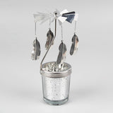 Maxbell Romantic Rotating Candle Holder Candlestick for Home Ornament Leaves