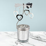 Maxbell Romantic Rotating Candle Holder Candlestick for Home Ornament Heart Shaped