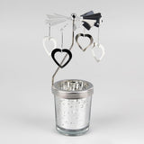Maxbell Romantic Rotating Candle Holder Candlestick for Home Ornament Heart Shaped