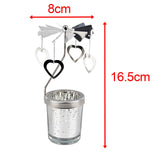Maxbell Romantic Rotating Candle Holder Candlestick for Home Ornament Heart Shaped